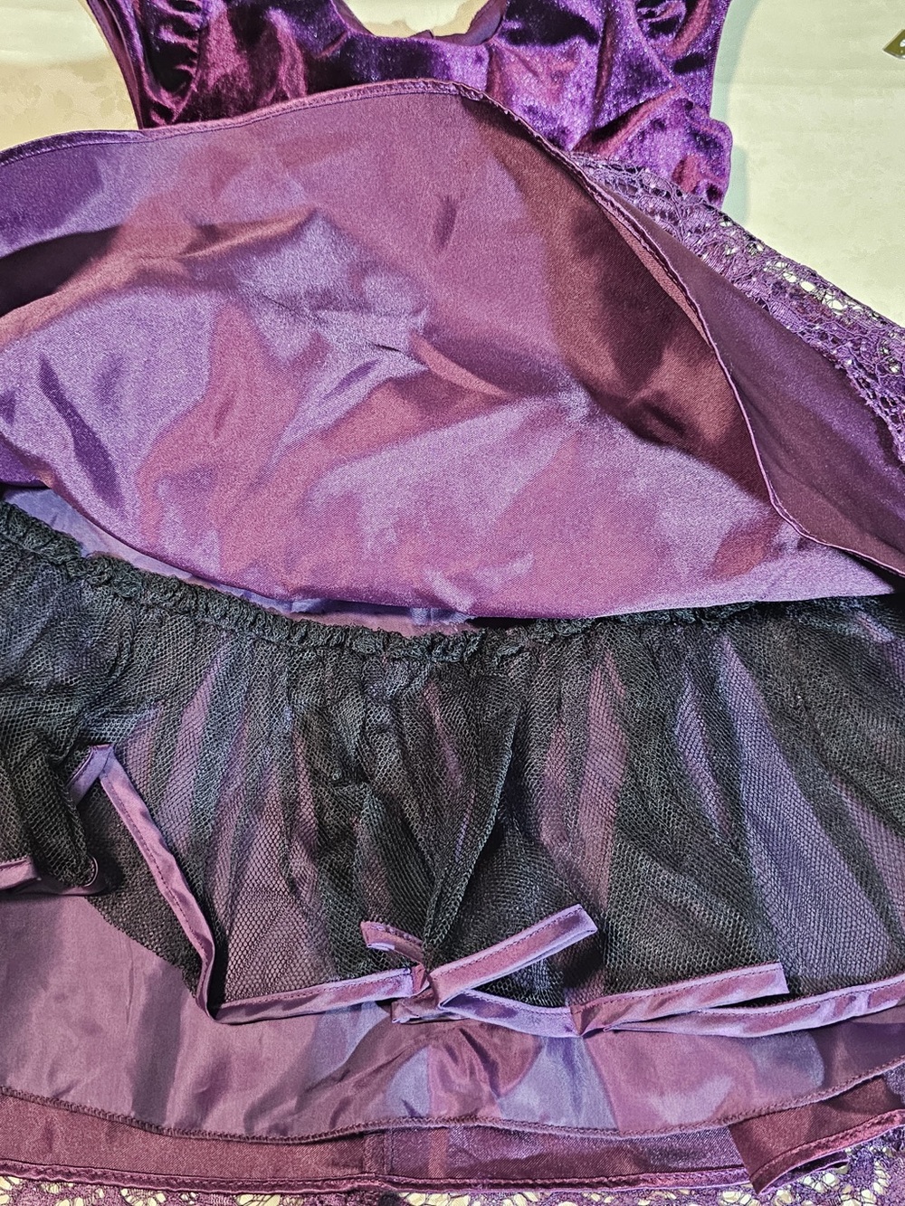 Joanna Michelle Girls Purple Velvet Lace Party Dress Size 4T - Picture 8 of 12